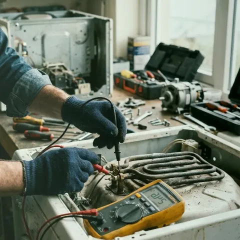 Apfel Birke – Techniker bei der Waschmaschinenreparatur